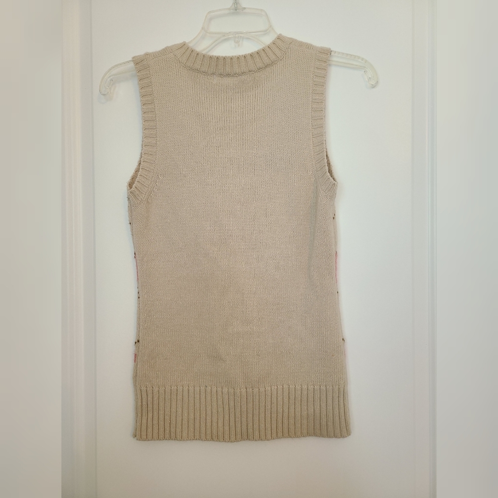 Charlotte Russe Hearts Argyle Sweater Vest Sleeveless Top Small - Picture 2 of 5